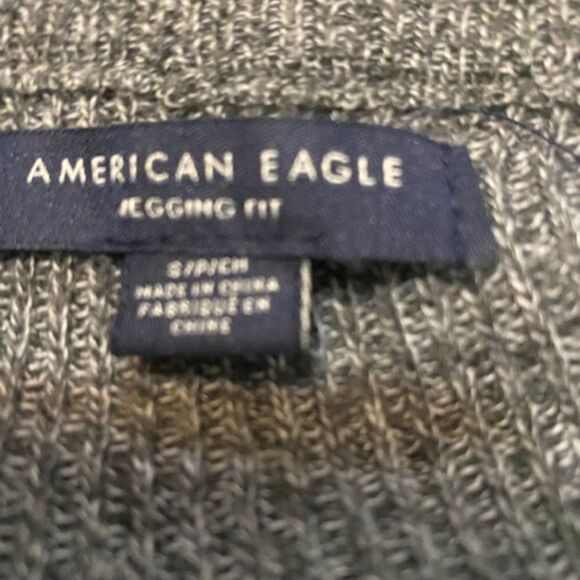 American Eagle Gray, Mustard Yellow jegging sweater, size S/P - Picture 3 of 3